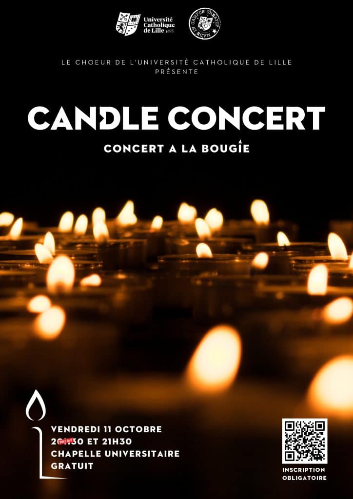 Affiche du concert à la bougie du chœur universitaire