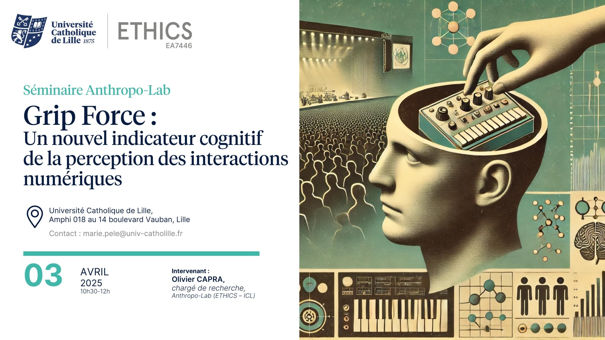 Séminaire Anthropo-lab « Grip Force : Un nouvel indicateur cognitif de la perception des interactions numériques »